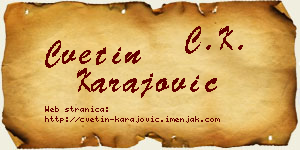 Cvetin Karajović vizit kartica